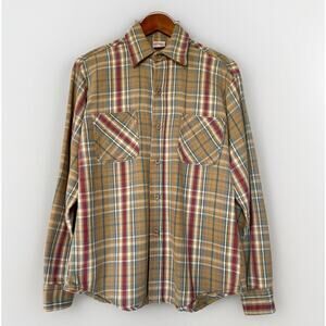 Vintage Big Mac Flannel Shirt Men’s M Cotton Plaid Heavyweight Knit JC Penney